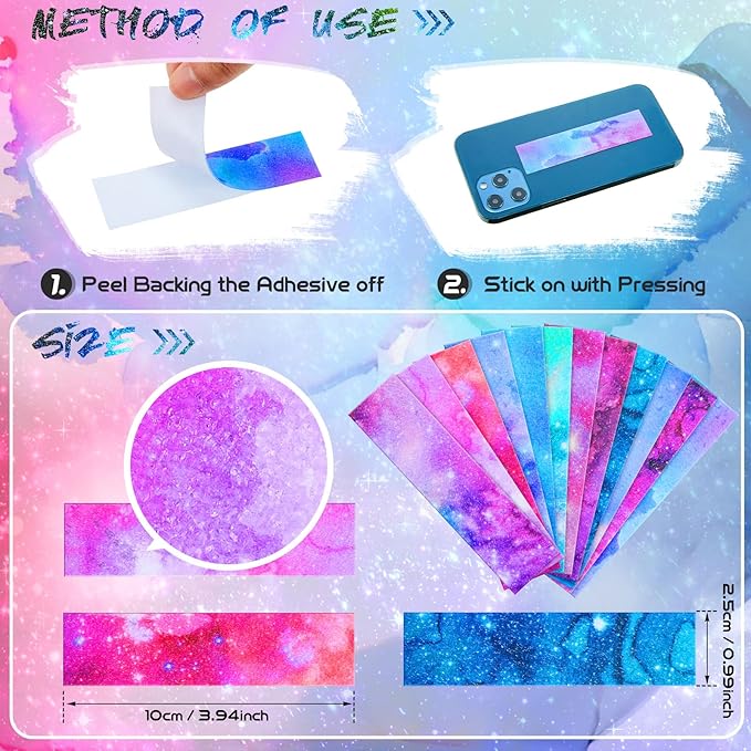 36 Pcs Ink and Starry Sky Anxiety Sensory Stickers Mental Health Stickers Mindfulness Fidget Textured Strips Adhesive Tactile Calm Relief Items for Adults School Counselor Office, 12 Style