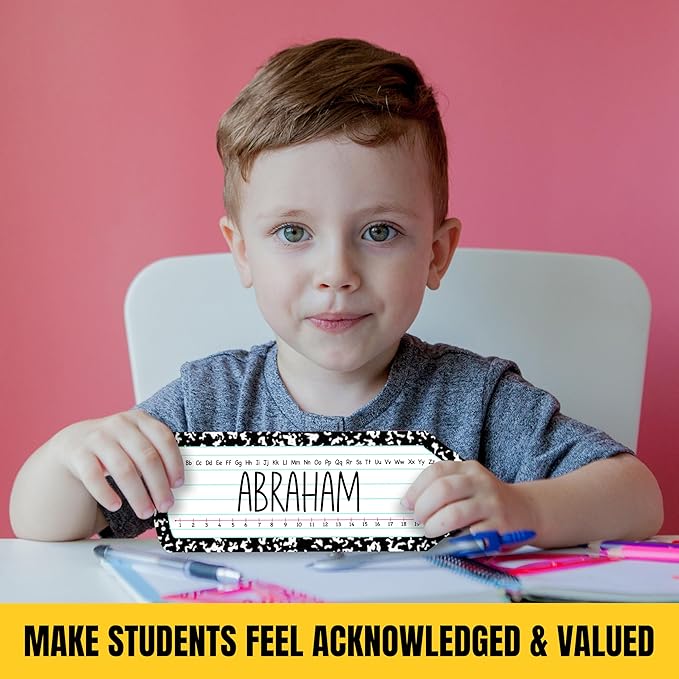 Pencil Name Tags, Self Adhesive Name Tags for Classroom, Pencil Stickers Decorations for Student Desks, Labels for Kindergarten Locker, 04