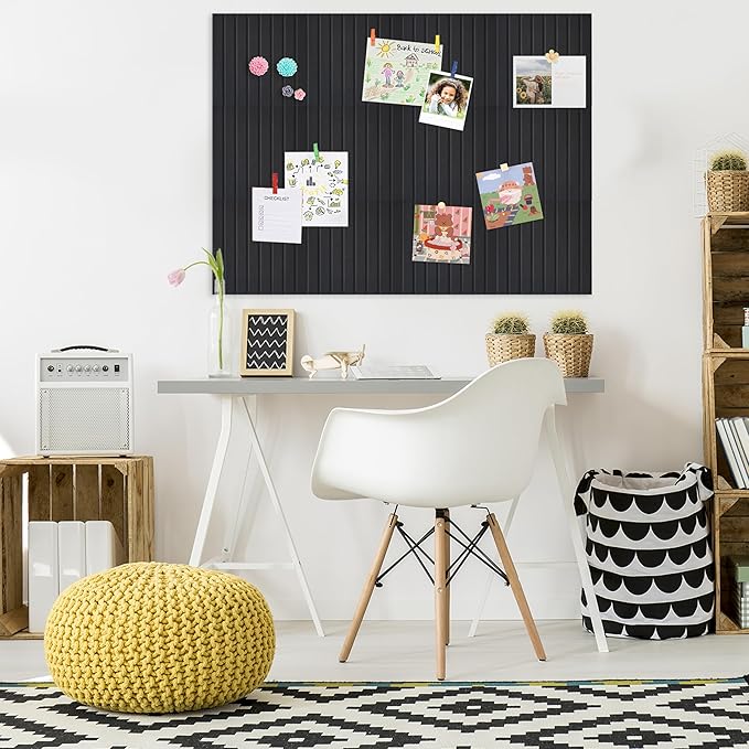 Large Cork Board for Walls, Yunihome 12 Pack 36" x 48" Felt Bulletin Board Wall Tiles for Home Kitchen School Office Wall Decor with Assorted Colors DIY Decorative Push Pins Sets