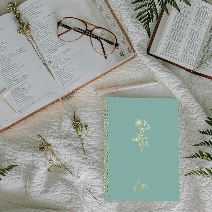 Spiral Journal Notebook for Women,A5 Aesthetic Notebook, 8"X6" college-ruled writing journal, cute notebook suitable for work notebooks, school notebooks and bible journal