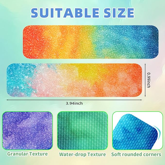 90PCS Sensory Stickers – 2 Textured Surface, Storage Box Included – Sensory & Calming Strips for Office, Classroom Desk, Teachers, Adult Stickers for Anxiety Relief, Stress (Watercolour)