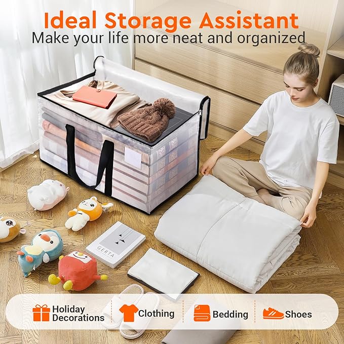 BlissTotes Moving Bags, 76L 8-Pack Storage Bags, Moving Box Heavy Duty Extra Large, Moving Totes with Zipper, Reinforced Handles Boxes for Packaging Moving, Decorative Wreath Storage