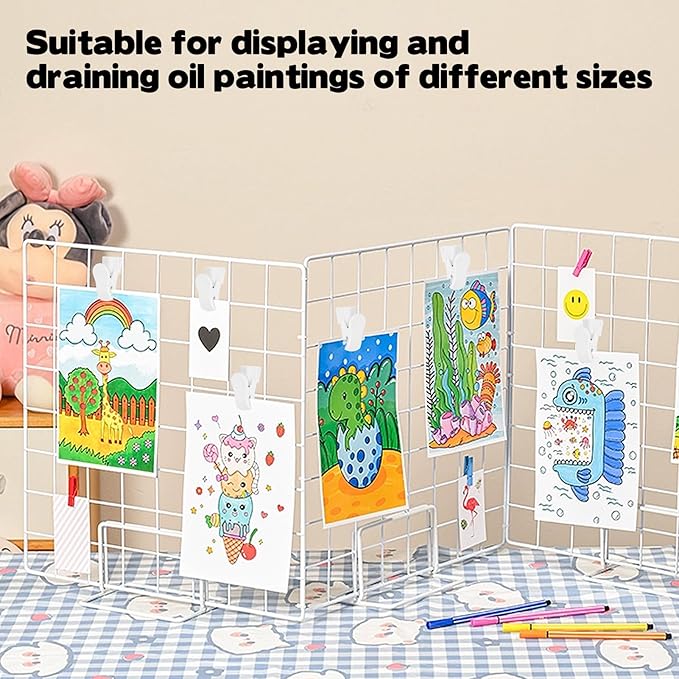 20 Pcs Grid Wall Hooks Clips, Gridwall Accessories Hanging Display Oil Painting Sign Panel Wall Wire Rack Clips for Retail, Art Exhibition and Workspace Organization Displays and Storage
