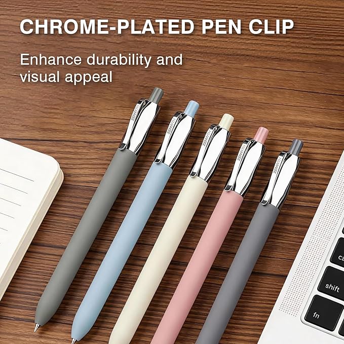 Ddaowanx Gel Pens,5Pcs Fine Point Smooth Writing Pens,0.5mm Quick Dry Black Ink for Journaling,Writing,Note Taking,Office&School Supplies,Aesthetic Desk Accessories for Women