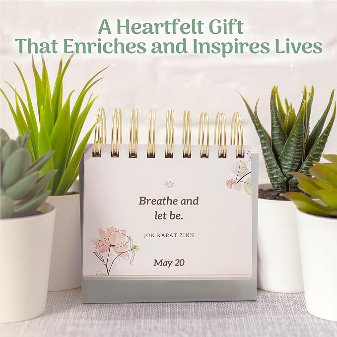 MESMOS Inspirational Gifts for Women, Teacher Appreciation Gifts for Women, Perpetual Calendar with 366 Daily Affirmations, Mindfulness Self Care Gifts, Cute Office Desk Accessories, Office Decoration