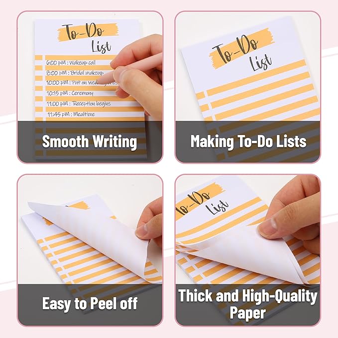 Mr. Pen- to Do List Sticky Notes, 4” x 6”, 4 Pads, 200 Sheets, Self Adhesive Memo Sticky Notes Notepad, Daily to Do Note Pad for Home, Office, School, Planner, Reminder, Supplies