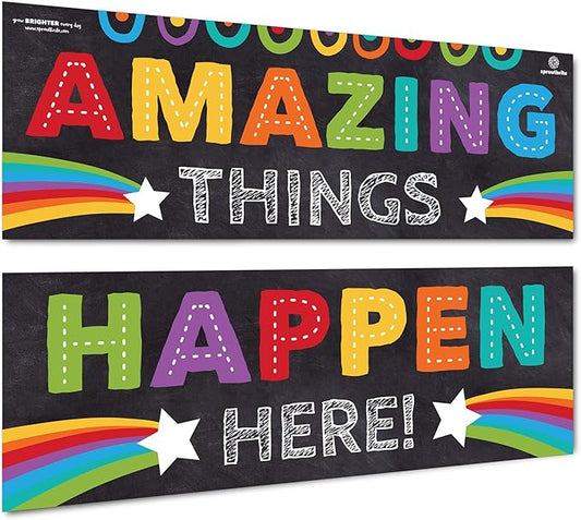 Sproutbrite Classroom Decorations - Banner Posters for Teachers - Bulletin Board and Wall Decor for Pre School, Elementary and Middle School Themes