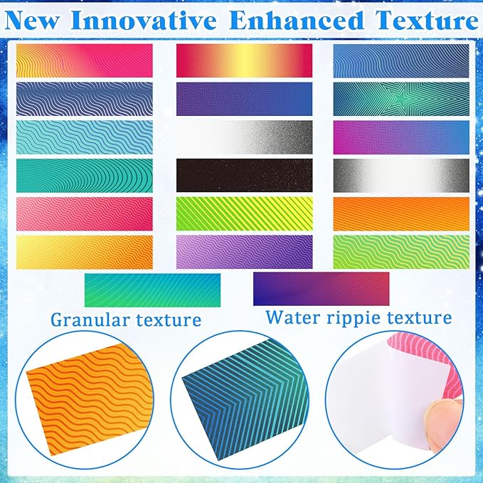 Crtiin 100 Pcs Sensory Strips Anxiety Calm Mindfulness Stickers Fidget Stress Breathing Sensory Sticker Different Textures Rough Tactile Tape for Mental Health Adults Desk Anxiety Relief(Bright)