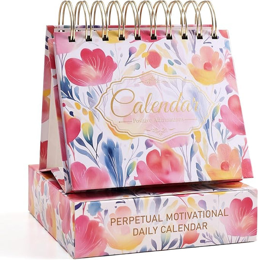 Bright Every Day Daily Flip Calendar with Inspirational Quotes - Motivational Perpetual Recycle Calendar Desk Office Home Decor for Women, Gifts Desk Accessories for Girls Positive Affirmations