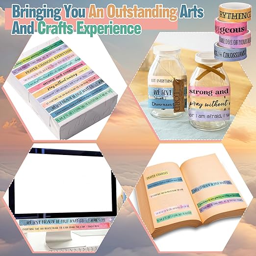 Janlaugh 24 Rolls Christian Washi Tape Gifts Bulk Religious Inspirational Scripture Supplies Rainbow Morandi Bible Verse Washi Tape for Bible Journaling Study Crafting Easter DIY Gifts