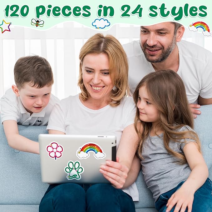 H1vojoxo 120PCS Breath Anxiety Sensory Stickers Tactile Deep Breathing Stickers for Kids Adult Anti Stress Textured Fidget Sticker for Anxiety Sensory Sticker Different Texture for Phone