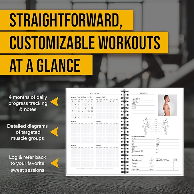 NewMe Fitness Journal for Women & Men, Food & Workout Journal, Planner Log Book to Track Weight Loss, Muscle Gain, Home Gym Exercise, Bodybuilding Progress, Daily Nutrition & Personal Health Tracker