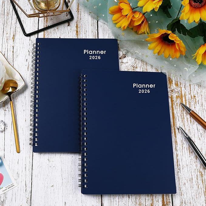 2026 Planner - Planner 2026 with Weekly & Monthly Spreads, Jan 2026 - Dec 2026, 6.25" × 8.3", Strong Twin-Wire Binding, Round Corner, Flexible Cover, Monthly Tabs