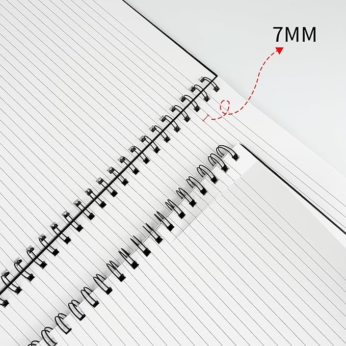 Large Lined Notebook Spiral Notebook 8.5" x 11"-4 Pack LINED Notebook 7mm Ruled Hardcover Notebook 120 Pages 100 GSM Thick Paper Notebook Hardcover Journal for School, Office,Study and Notes