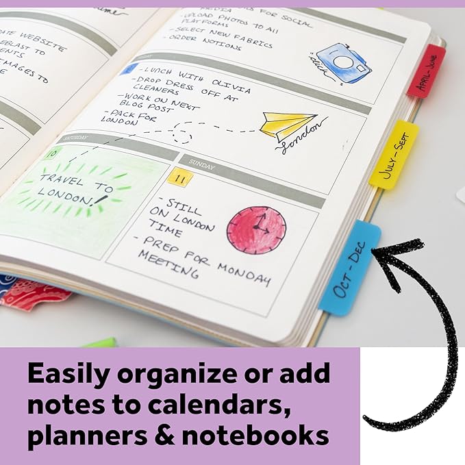 Post-it Tabs, 1 in Solid, Aqua, Yellow, Pink, Red, Green, Orange, 6/Color, 36/Dispenser (686-ALOPRYT)
