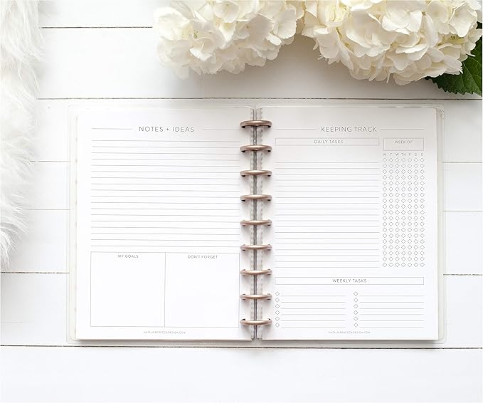 BetterNote Keeping Track Refill Pages for Discbound Notebook, Habit Tracker, Fits Disc TUL, Daily Weekly To Do, Happy Planner, ARC, Levenger Circa, Talia (Classic- 12 months, 9-Disc, 7"x9.25")