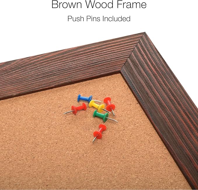 Excello Global Products 24" x 36" Rustic Wood Frame Corkboard