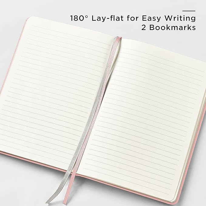 &And Per Se Lined Journal and Pen Set, A5 Leather Hardcover Notebook with Pen & Stationary Set, 160 Pages Journal for Business Work Writing, Valentine's Day Gift Set for her (Pink, Gift Set)