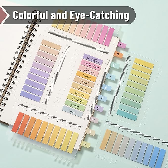 Mr. Pen- Colorful Book Tabs, 3200 Pcs, Transparent Sticky Tabs for Annotating Books, Page Markers