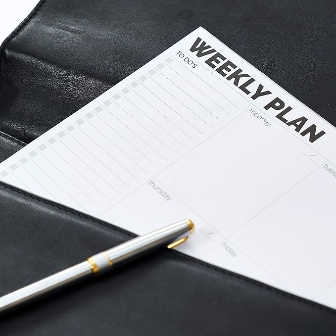 Weekly Planner Pad, A4 Size (11.7" x 8.3") Tear Off Undated Desk Notepad, Premium Thick Paper With Cardboard Back Support, Weekly Planner Notepad, Work and Schedule Organizer, Weekly To Do List.