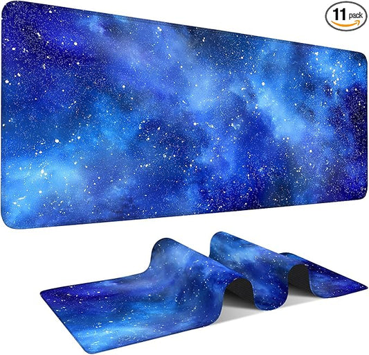 Extended Gaming Mouse Pad Large Desk Mat Anti-Slip Rubber Base & Durable Stitched Edges for Gamers Smooth Mouse Writing Surface for Desk Office/Home (Starry Sky, 35.4x15.7Inch)