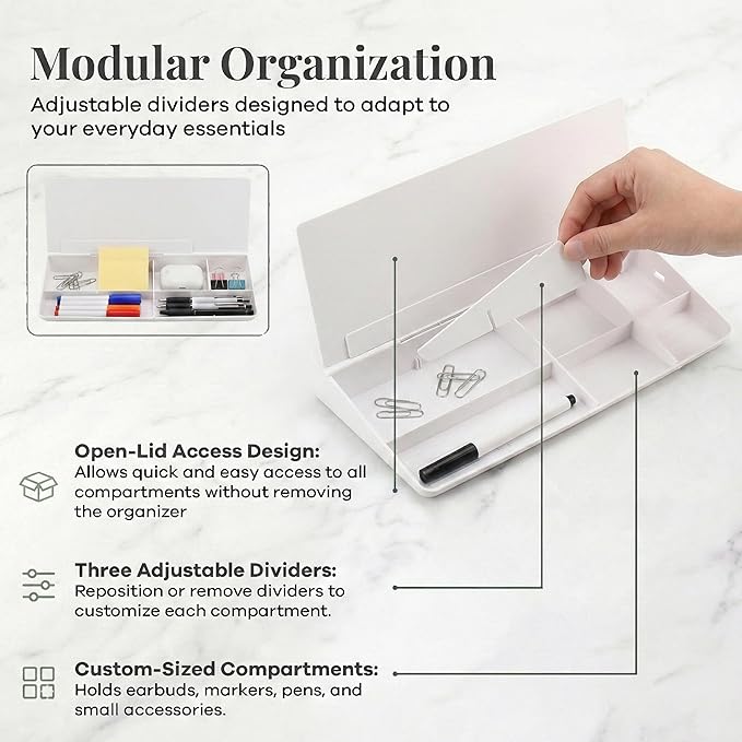 Birch Small Desktop Whiteboard Calendar– Glass Dry Erase Board Desk Pad Keyboard Stand with Storage Compartment 3 Markers & Marker Holder – Perfect for Office, Home, & School (Cloud)