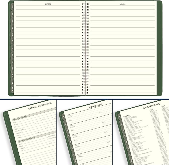 AT-A-GLANCE 2026 Appointment Book Planner, Weekly & Monthly, 8-1/4" x 11", Large, Quarter-Hourly, Recycled, Green (70950G6026)