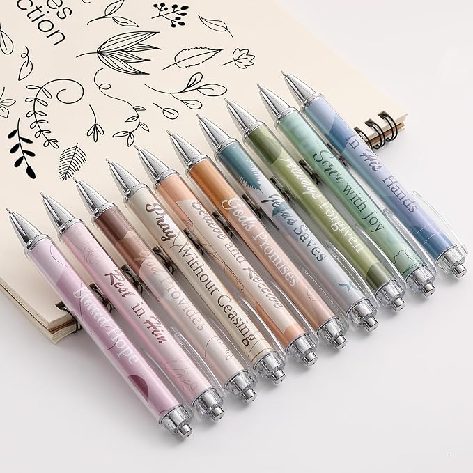Mr. Pen Christian Pen Set, 10 Pack, Black Ink, Bible Verse Pens, Ballpoint Pens