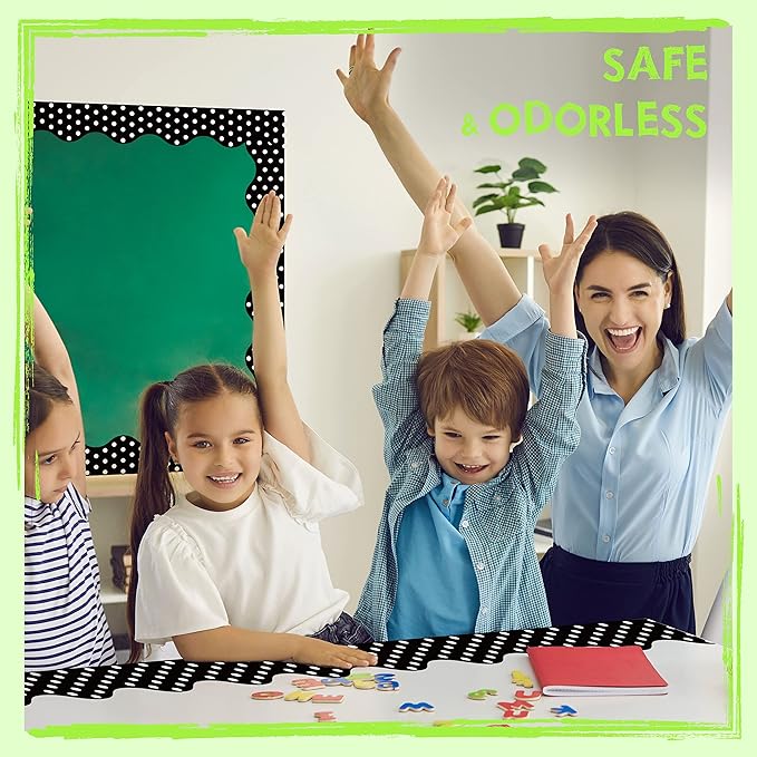 60 Feet Bulletin Board Borders, Scalloped Rolled Border Trim Decoration Bulletin Boards, Walls, Desks, Windows, Doors for School, Classroom & Offices
