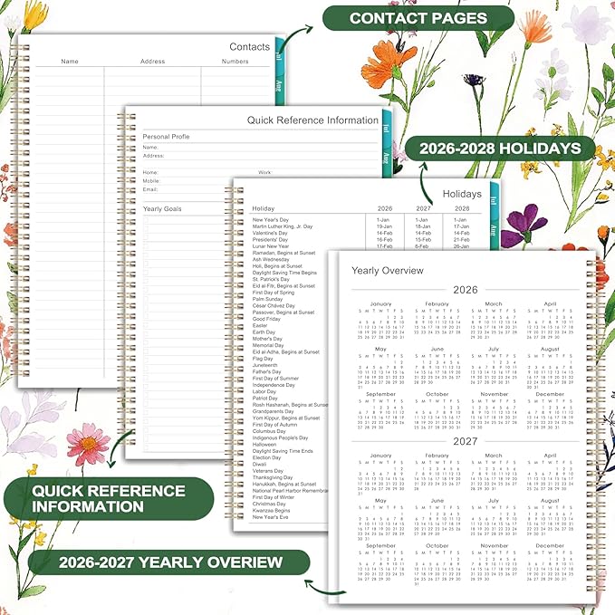 2026-2027 Planner - 9" x 11" Planner Weekly and Monthly 2026-2027, from JULY 2026 to JUNE 2027, Academic Calendar with Tabs, Twin-Wire Binding, Inner Pocket, Premium Thick Paper