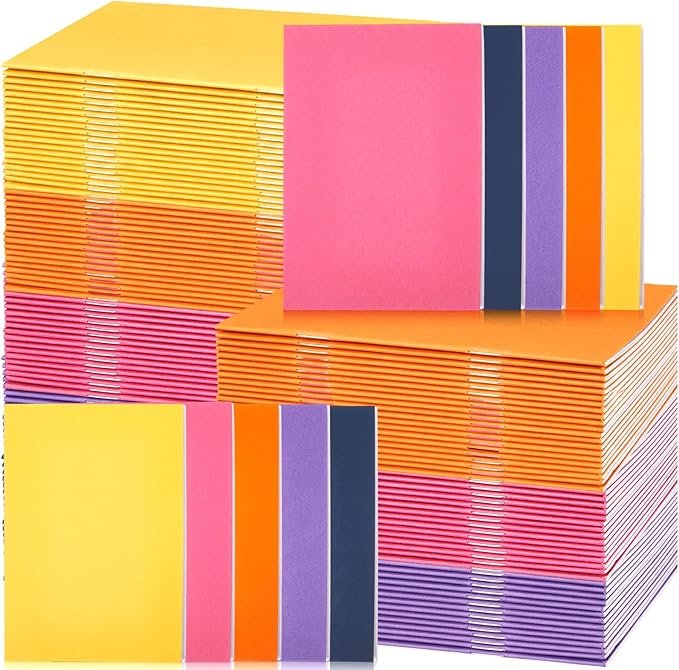 Kosiz 100 Pcs Colorful Blank Books Bulk Blank Books for Kids to Write Stories Mini Notebooks Hardcover Sketchbooks Journal for Drawing Writing (Classic Color)