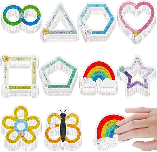 Crtiin 80 Pcs Anxiety Sensory Stickers with Inspirational Quotes Calm Textured Strips Relief Mental Health Stickers Office Adhesive Sensory Tape Anti Stress Toys for Adults(Lovely)