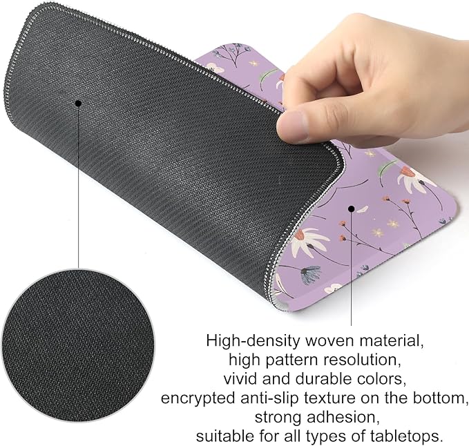 Flower Square Mouse Pad,Non-Slip Rubber Base Mouse Pad,Home Office Decoration Desktop Accessory,Laptop Mouse Pad for Office Laptops,9.4x7.8x0.12inch 10