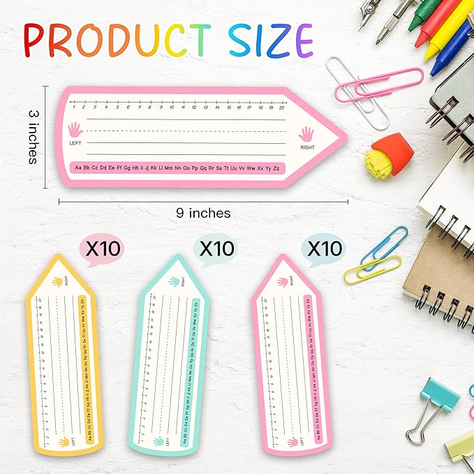 Pencil Name Tags, Self Adhesive Colorful Name Tags for Classroom, Pencil Stickers Decorations for Student Desks, Labels for Kindergarten Locker, 05