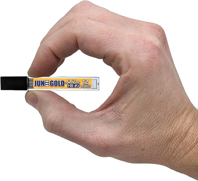 June Gold 864 Pieces, 0.7 mm HB #2 Lead Refills, 72 Dispensers, 12 Pieces Per Dispenser, Medium Thickness, Break Resistant Lead/Graphite