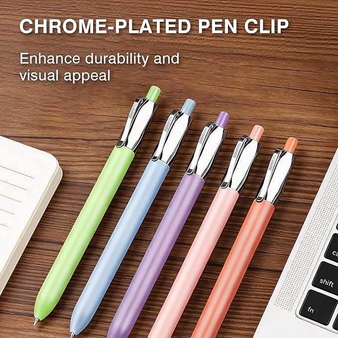 Ddaowanx Gel Pens,5Pcs Fine Point Smooth Writing Pens,0.5mm Quick Dry Black Ink for Journaling,Writing,Note Taking,Office&School Supplies,Aesthetic Desk Accessories for Women