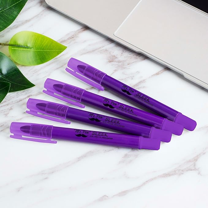 Mr. Pen No Bleed Gel Highlighter, Bible Highlighters, Purple, Pack of 4