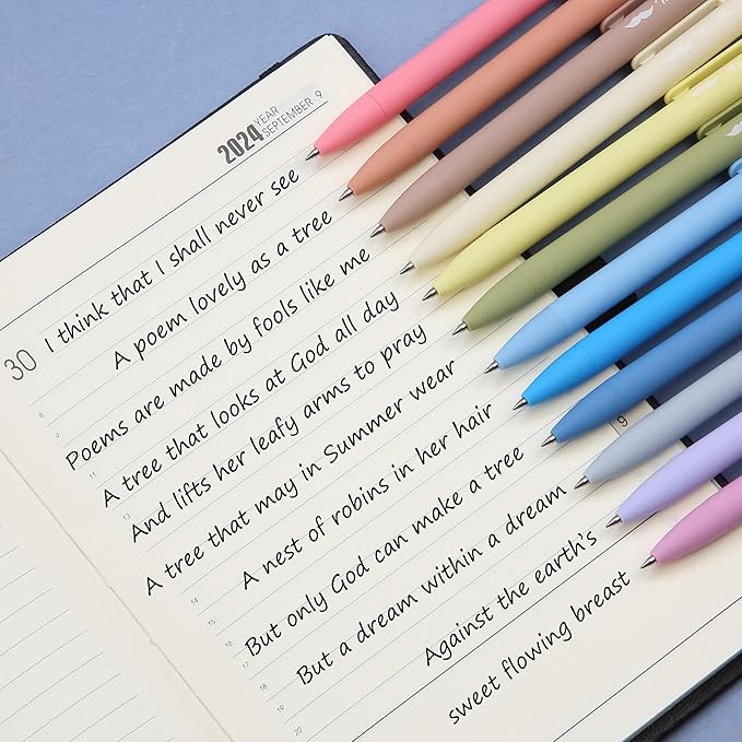 Mr. Pen Retractable Gel Pens - 12 Pack, Black Ink, Pastel Barrel, Fine Point 0.5mm, Retractable, Cute Pens for Journaling