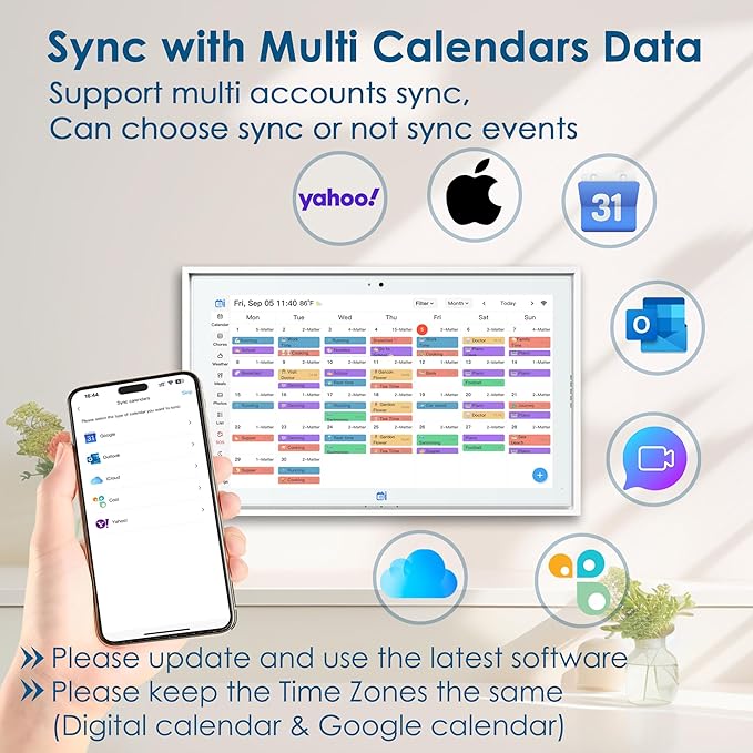 USIN 15.6 inch Digital Calendar, 1080P FHD Touch Screen Smart Calendars, Home Organizor, Family Chore Charts and Meal Planner, Video/Audio Calling, Desk and Wall Mounted, Electronic Calendar