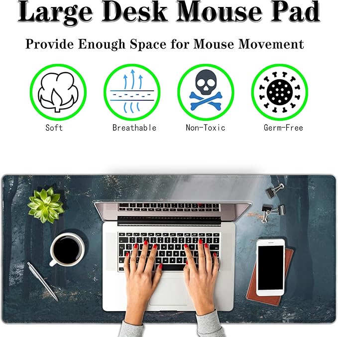 Large Mousepad Gamer Mouse Pad Pc Mouse Pads Men¡¯s Office Accessories Computer Mats Full Desk Mat Non-Slip Rubber Base 35.4" X 15.7" for Game Office, Wild Nature Life The Last Elephant