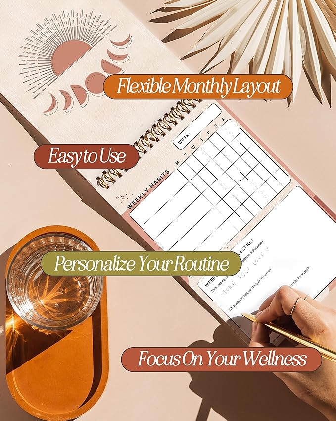 I Know Collection Weekly Habit Tracker Journal - 17-Week Goal Planner & Self-Care Journal - Spiral-Bound Wellness & Productivity Tracker - Daily, Weekly, and Monthly Habit Calendar (Pack of 2)