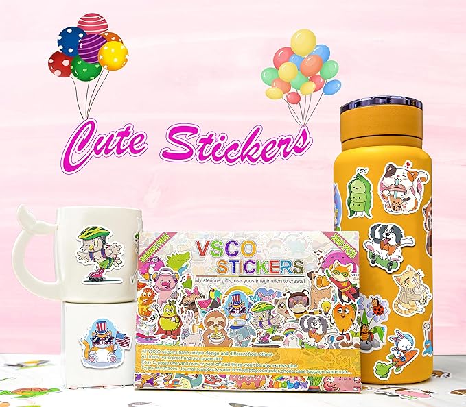 300 PCS Cute Stickers for Kids – Waterproof Vinyl Stickers for Water Bottles, Laptops & Scrapbooks | Fun School Supplies, Classroom Rewards & Teacher Prizes, Sticker Pack for Girls & Teens