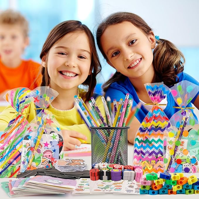 Stationery Party Packs, 28 Pack Birthday Goodie Bags for Classroom Return Gifts for Birthday Party Easter Gift for Students from Teacher Easter Class Gift Rewards
