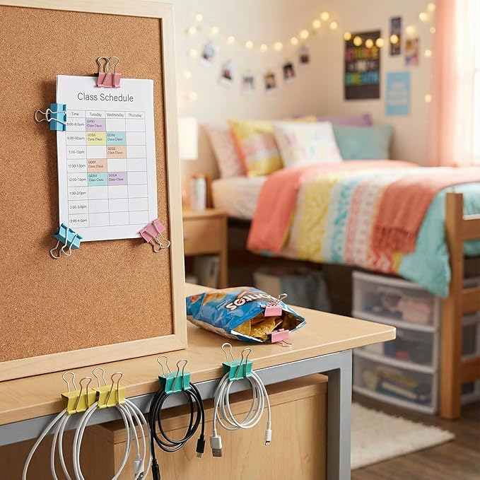 148Pcs Small Binder Clips Assorted Colored, 0.75 in/19mm Mini Binder Paper Clips Office Clips Office Supplies Desk, 3/4 Inch Cute Binder Clips, Small Paper Clamps for Home School Business (Colored)