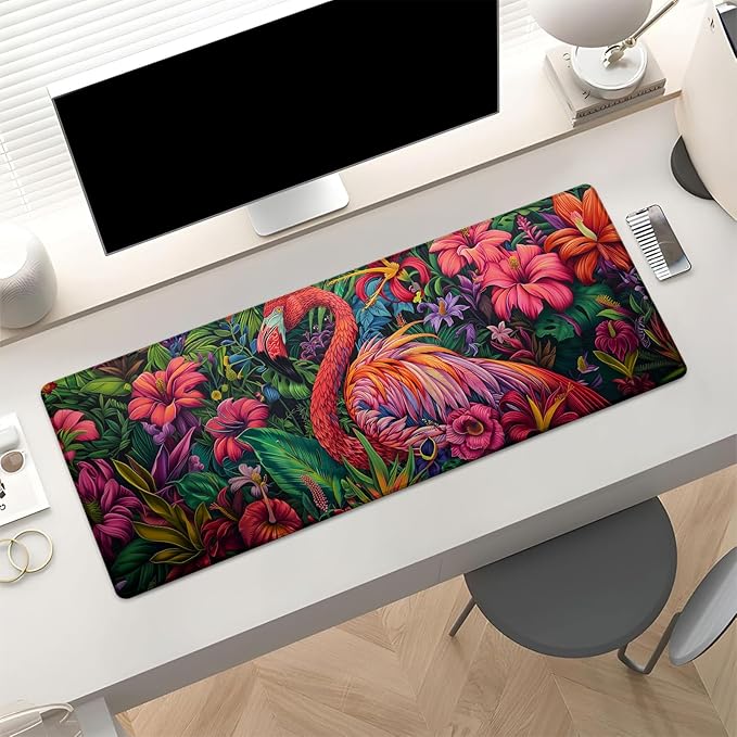 Flamingo Gaming Mouse Pad, Large Desk Mat for Computer, Extended Keyboard Laptop Mouse Pads, 31.5×11.8in Non Slip Rubber Mousepad for Office Decor Gifts(color5)