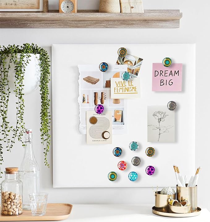 Push Pins, Thumb Tacks for Bulletin Board, Glass Decorative Pins and Tacks, Cork Board Thumbtacks, Cute Thumbtack for Office Decor,Class Decor,Cubicle Accessories and Home Decor