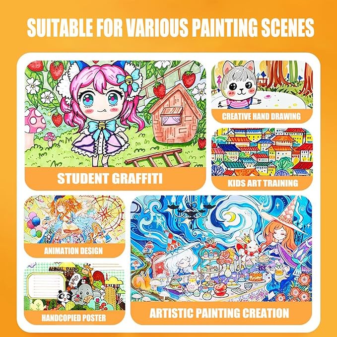 Alcohol Markers 168 Colors with Base Drawing Pen Dual Tip Art Markers for Sketch Anime Illustrations