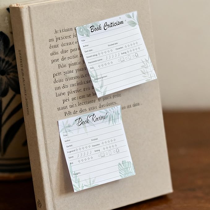 SMARSTICKER 12 Pack Book Lover Sticky Notepads Gifts To Do List Pads for Reader Bookish Desk Office School Birthday Party Favors Supplies (English)
