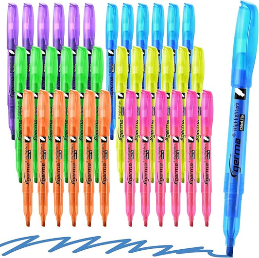 Assorted Colors Fluorescent Highlighters, 36 Pack, Chisel Tip Colored Highlighter Bulk, Quickly Drying, Perfect for Adults Classroom, School, Office, Bible Study