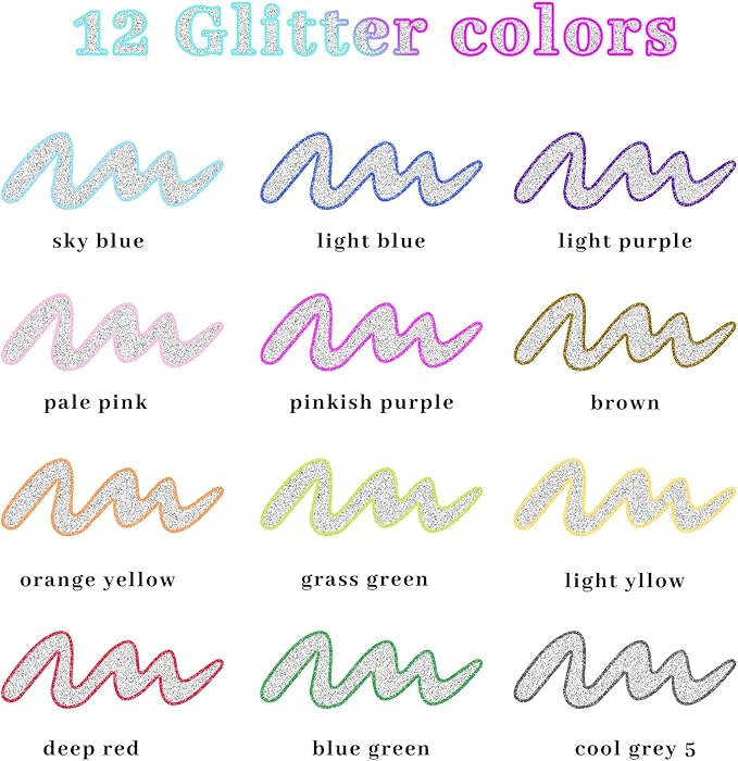 Artecho Outline Markers, 12 Glitter Colors, Christmas Gift, Stocking Stuffers for Teen Girls, Double Line Metallic Markers for Tween Girls Trendy Stuff, Art Stuff Crafts for Teens (Pack of 2)